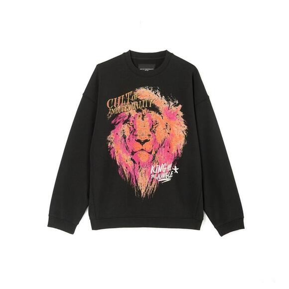 Cult Of Individuality Mens "King Of The Jungle" Crew Neck Fleece Sweater Size L